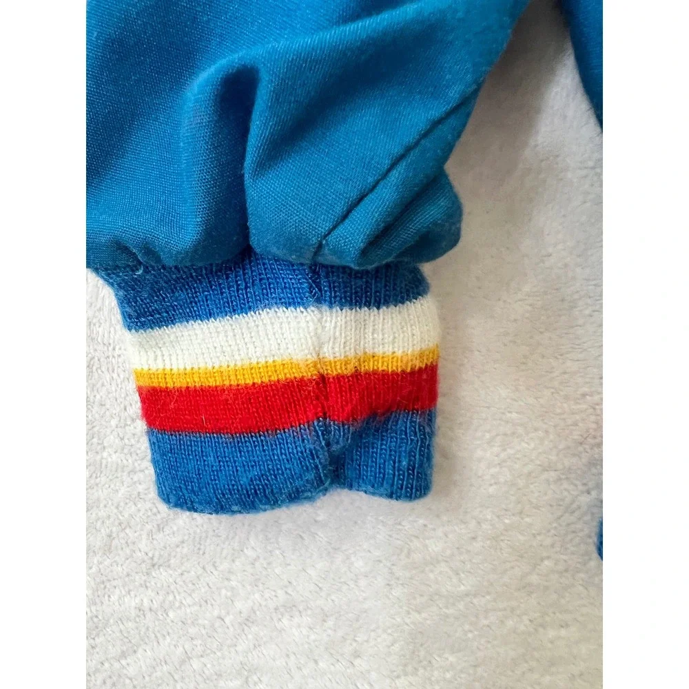 Weather Tamer Jacket Blue Vintage Sailboat Rainbow Stripe 18 Months